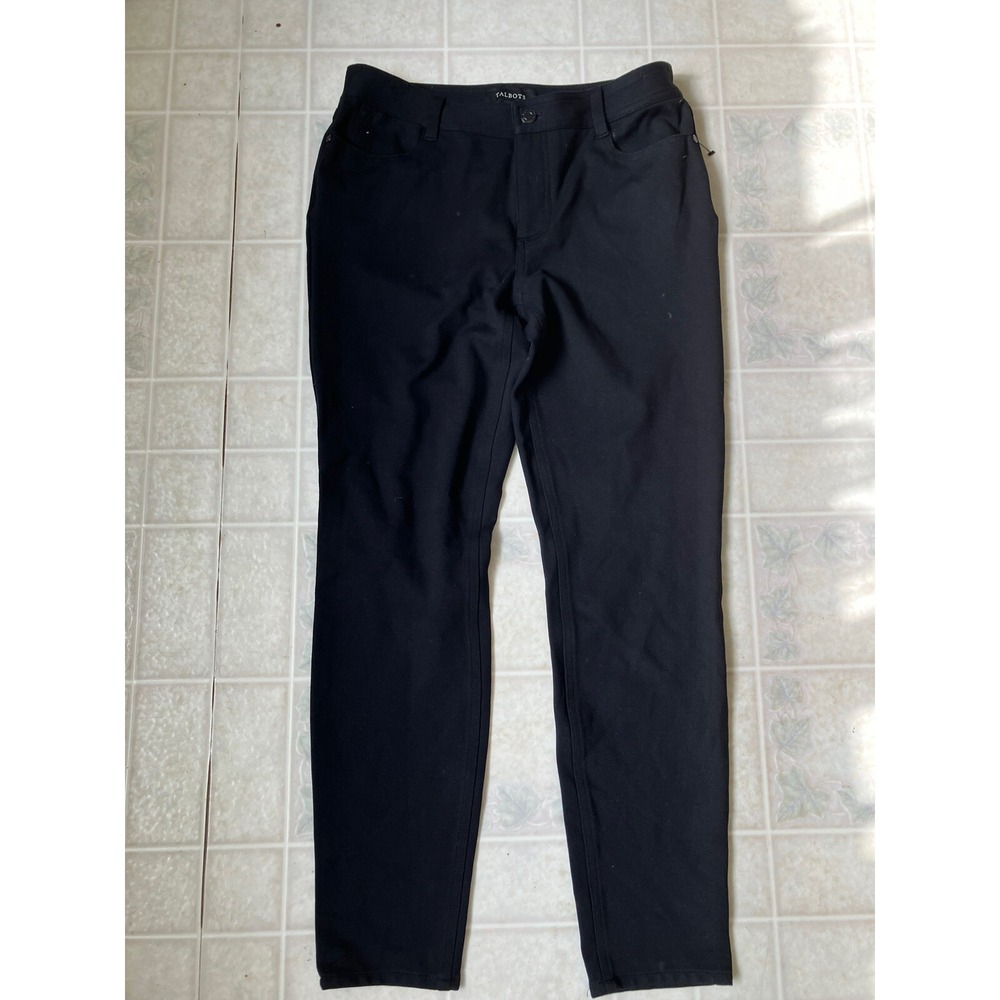 Talbots Cotton Ponte Knit Pants Black Five pocket jean style black sz 4 stretch